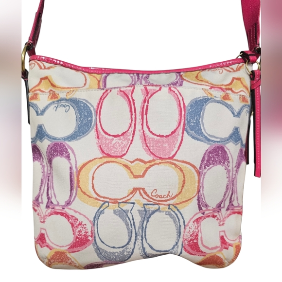 Coach Vintage Y2K Pink and Multicolor Fabric  Crossbody Bag - Picture 5 of 9